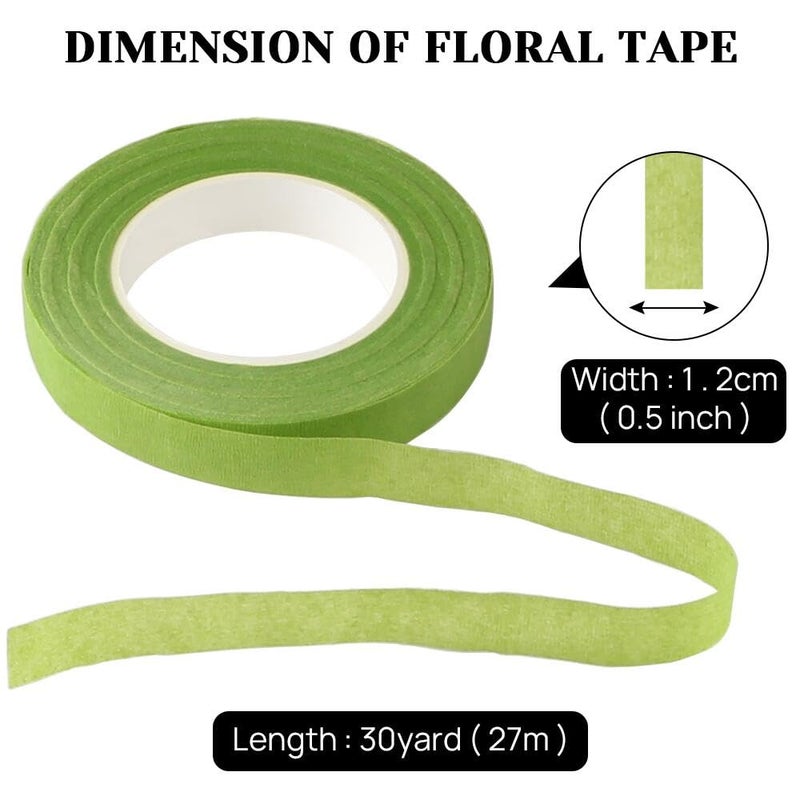 KAKULO Floral Tape 1/2inch Flower Tape for Wreath Floral Arranging Stem Wrap Wedding Bouquet Craft (Yellow Green) - Image 2